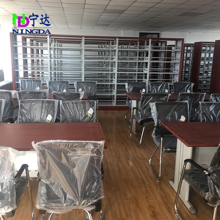 鋼木書(shū)架、閱覽桌椅